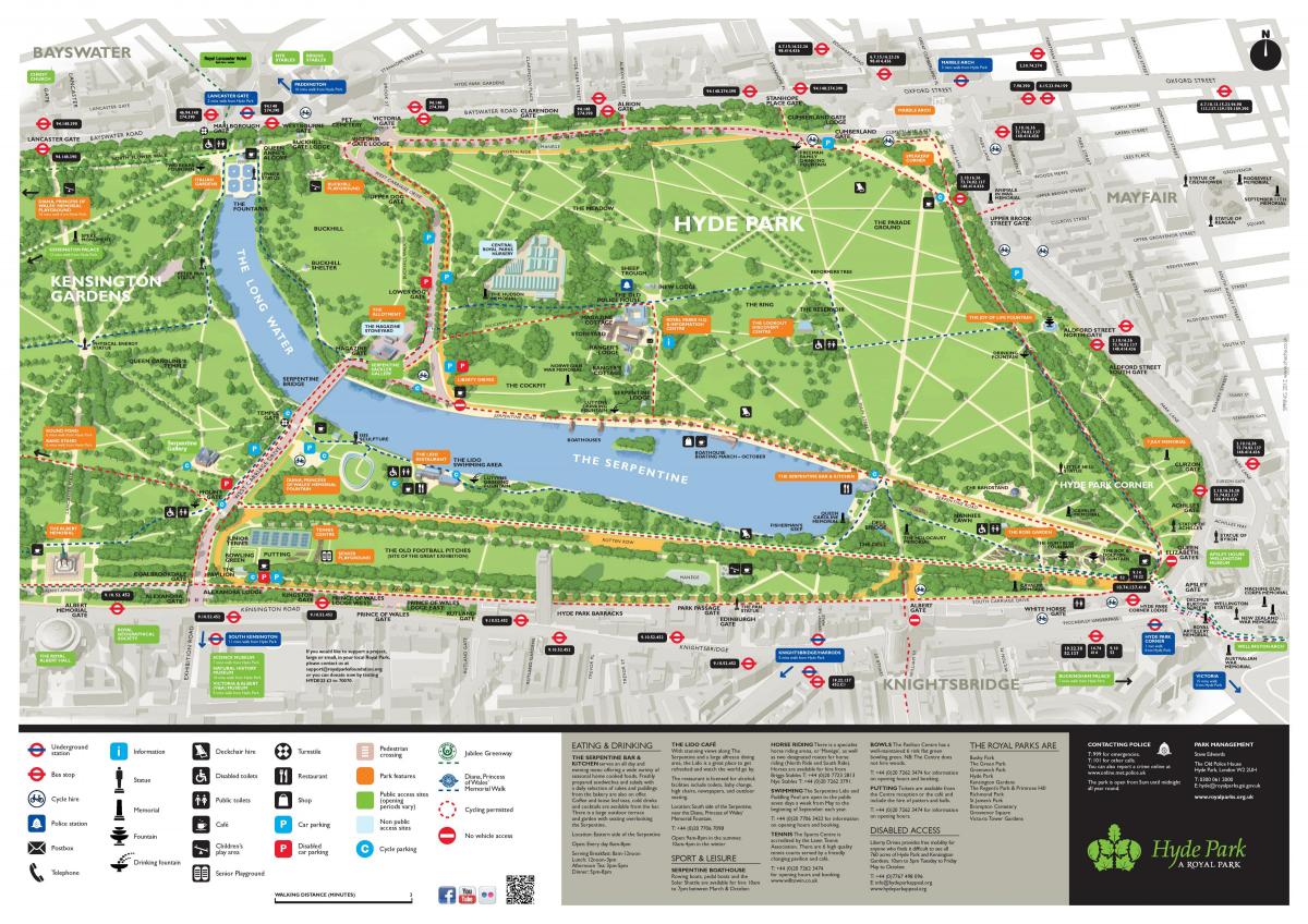 mapa hyde park, Londyn