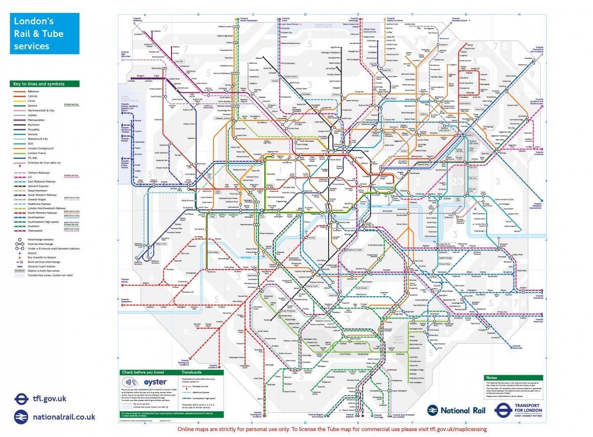 transport mapa Londynu