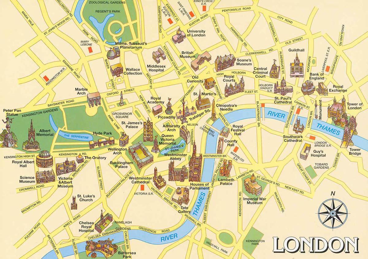 mapa centrum Londynu