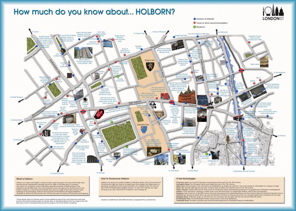 mapa Holborn Londyn