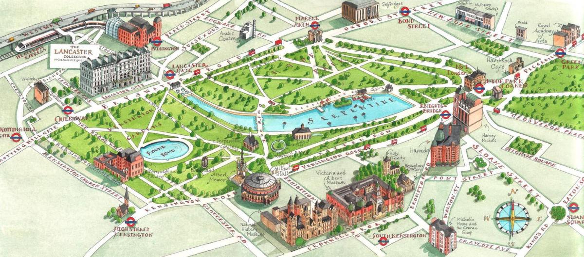 mapa Holland park w Londynie