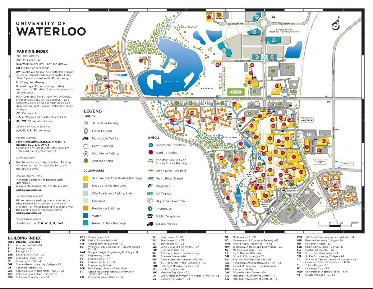mapa Waterloo kampus