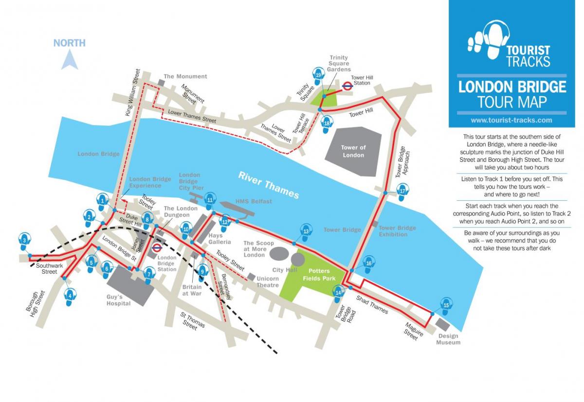 mapa londyńskiego mostu