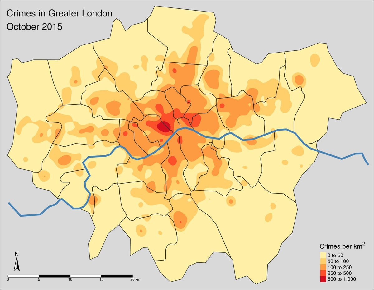 mapa Londynu przestępczości