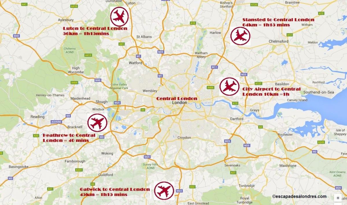 Port lotniczy londyn-mapa