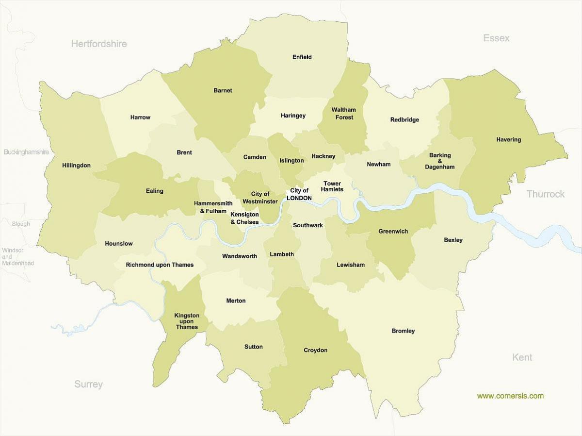 mapa Londynu boro