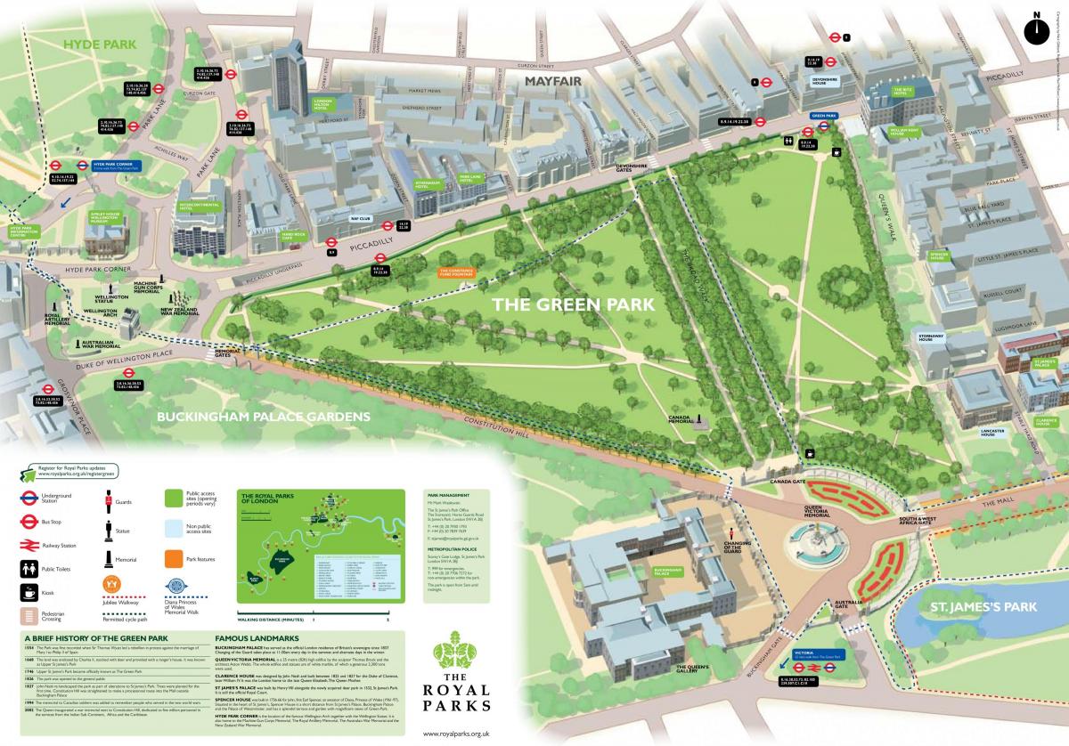 mapa Green park Londyn