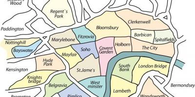 Sąsiedztwo mapie Londynu