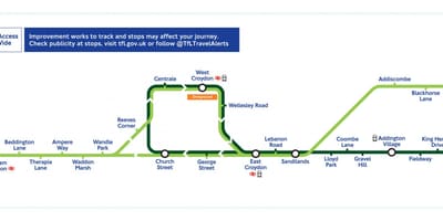 Londyn mapa tramwajów