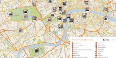 Mapa atrakcji turystycznych Londynu