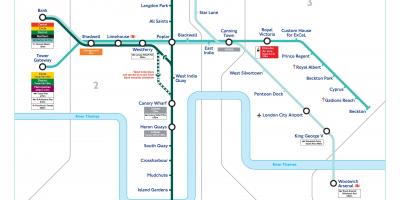 Доклендское lekkie metro Londyn mapa